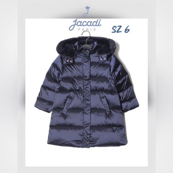 Jacadi Paris Girls Navy Blue Puffer Coat – Size 6